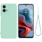 For Motorola Moto G34 Pure Color Liquid Silicone Shockproof Phone Case(Green)