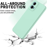 For Motorola Moto G34 Pure Color Liquid Silicone Shockproof Phone Case(Green)