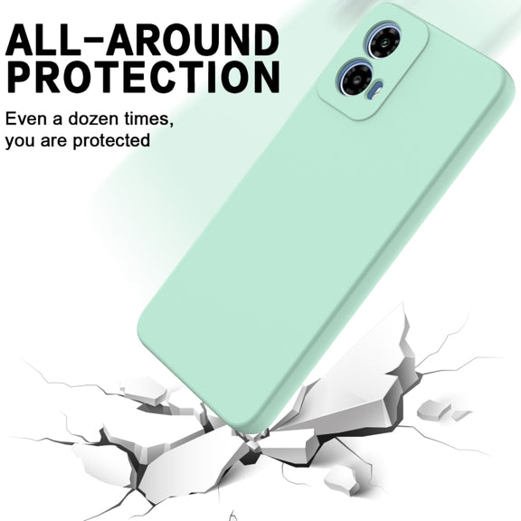 For Motorola Moto G34 Pure Color Liquid Silicone Shockproof Phone Case(Green)