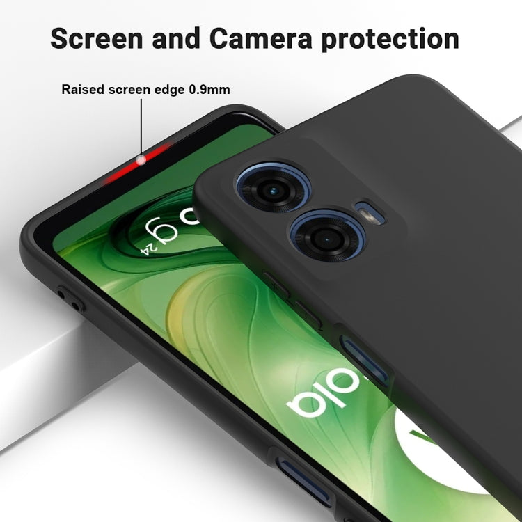 For Motorola Moto G24 Power Solid Color Liquid Silicone Dropproof Full Coverage Phone Case(Black)