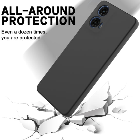 For Motorola Moto G24 Power Solid Color Liquid Silicone Dropproof Full Coverage Phone Case(Black)