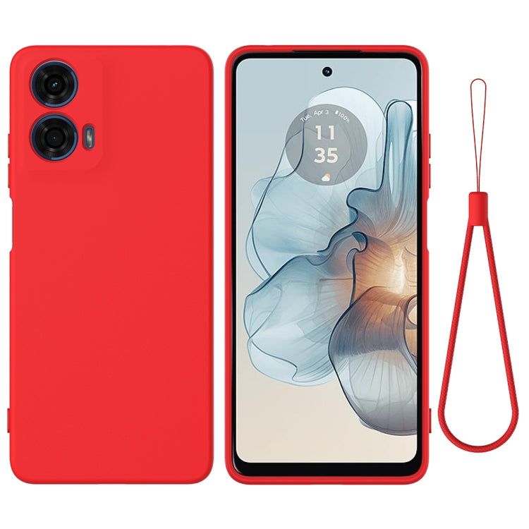 For Motorola Moto G24 Power Solid Color Liquid Silicone Dropproof Full Coverage Phone Case(Red)