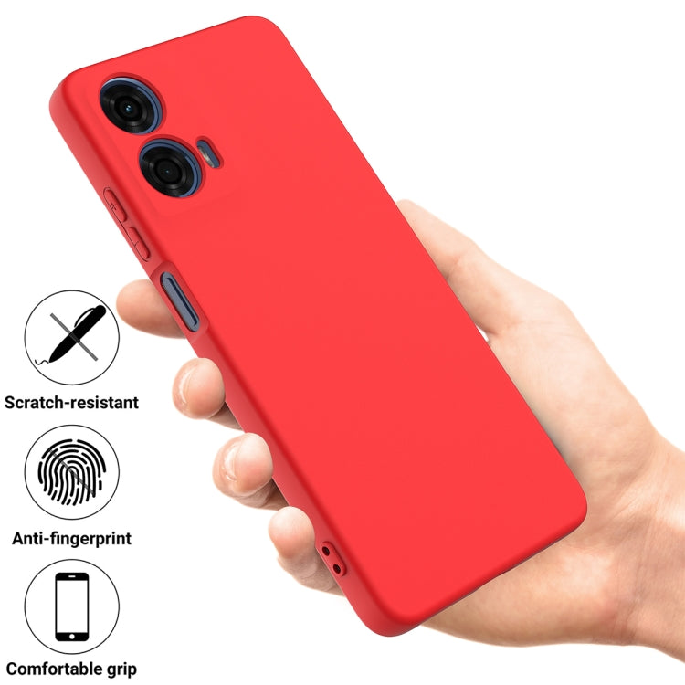 For Motorola Moto G24 Power Solid Color Liquid Silicone Dropproof Full Coverage Phone Case(Red)