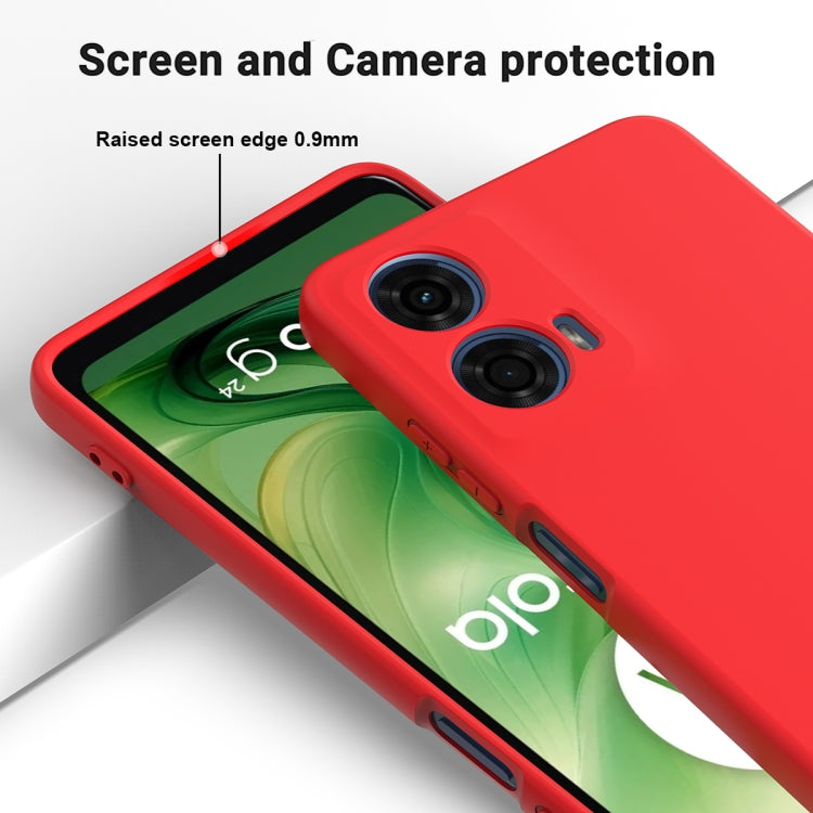 For Motorola Moto G24 Power Solid Color Liquid Silicone Dropproof Full Coverage Phone Case(Red)