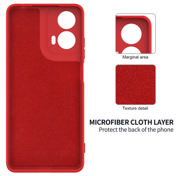 For Motorola Moto G24 Power Solid Color Liquid Silicone Dropproof Full Coverage Phone Case(Red)