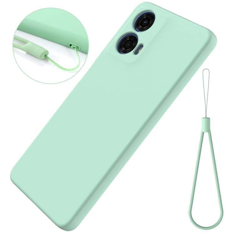 For Motorola Moto G24 Power Pure Color Liquid Silicone Shockproof Phone Case(Green)