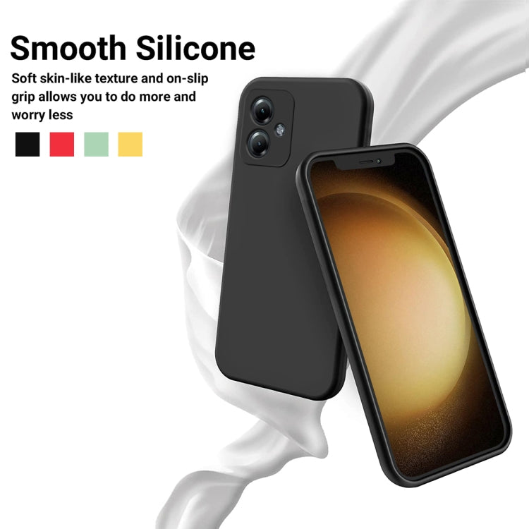 For Motorola Moto G64 Pure Color Liquid Silicone Shockproof Phone Case(Black)