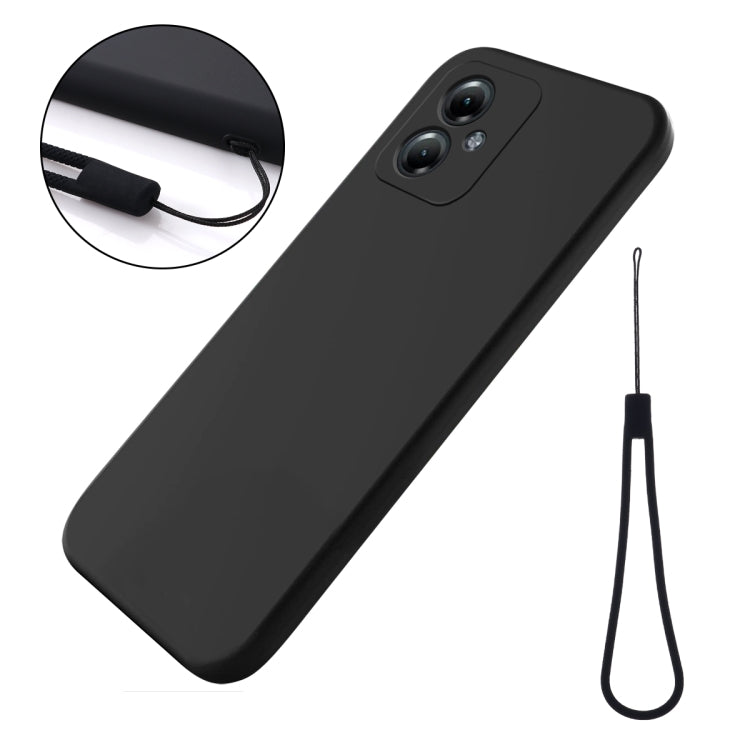 For Motorola Moto G64 Pure Color Liquid Silicone Shockproof Phone Case(Black)