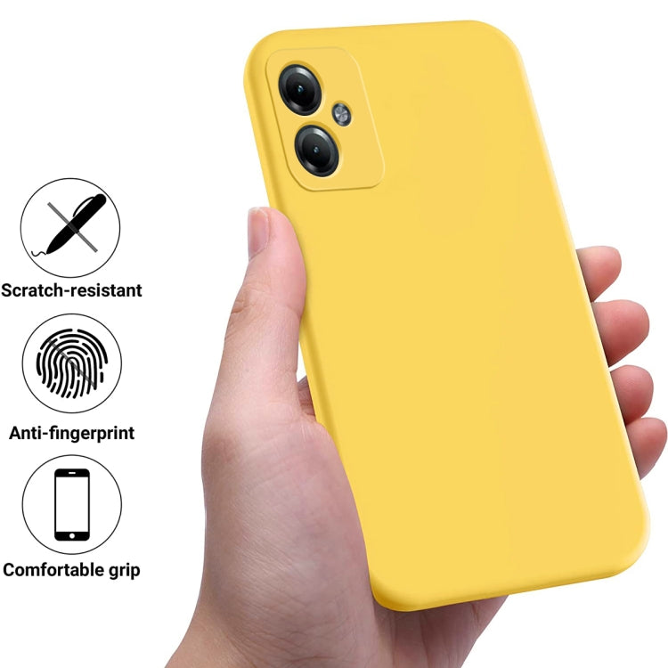 For Motorola Moto G64 Solid Color Liquid Silicone Dropproof Full Coverage Phone Case(Yellow)