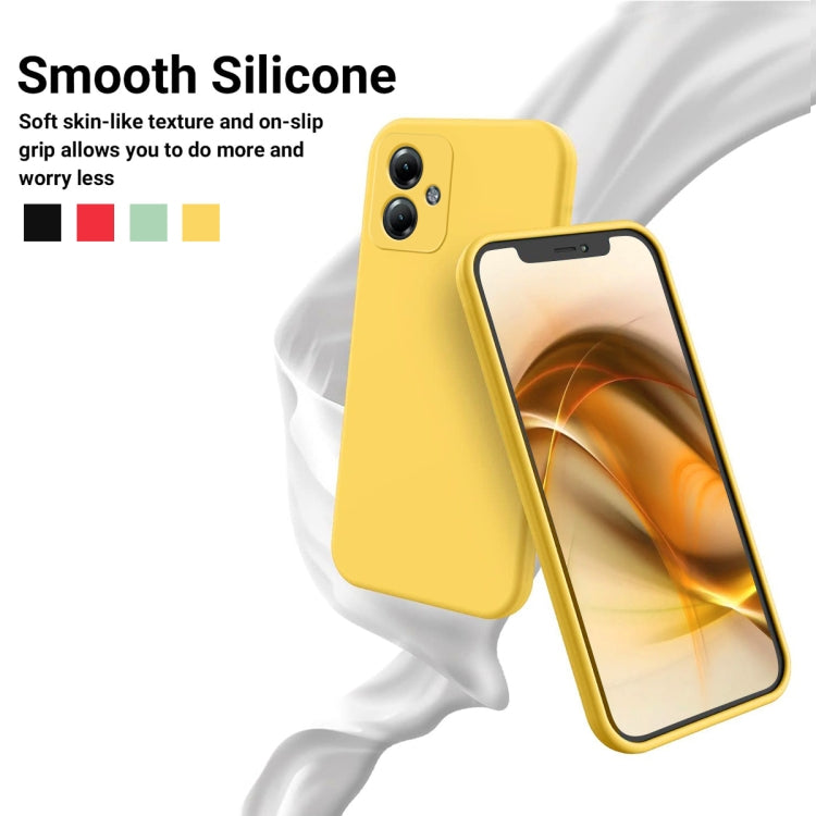 For Motorola Moto G64 Solid Color Liquid Silicone Dropproof Full Coverage Phone Case(Yellow)