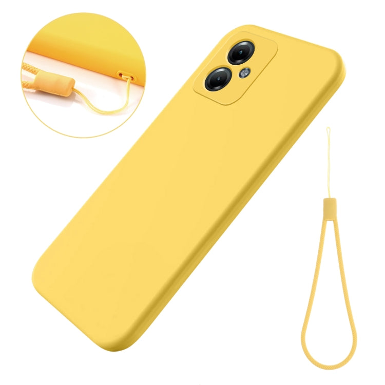 For Motorola Moto G64 Solid Color Liquid Silicone Dropproof Full Coverage Phone Case(Yellow)