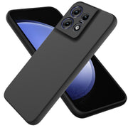 For Motorola Edge 50 Pro Solid Color Liquid Silicone Dropproof Full Coverage Phone Case(Black)