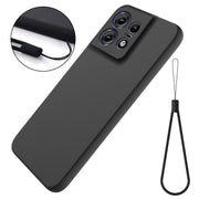For Motorola Edge 50 Pro Solid Color Liquid Silicone Dropproof Full Coverage Phone Case(Black)