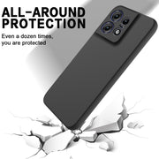 For Motorola Edge 50 Pro Solid Color Liquid Silicone Dropproof Full Coverage Phone Case(Black)