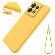 For Motorola Edge 50 Pro Pure Color Liquid Silicone Shockproof Phone Case(Yellow)