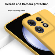 For Motorola Edge 50 Pro Pure Color Liquid Silicone Shockproof Phone Case(Yellow)