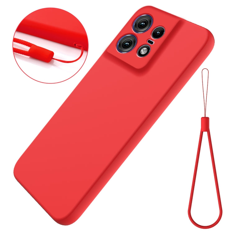 For Motorola Edge 50 Pro Solid Color Liquid Silicone Dropproof Full Coverage Phone Case(Red)