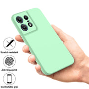 For Motorola Edge 50 Pro Pure Color Liquid Silicone Shockproof Phone Case(Green)