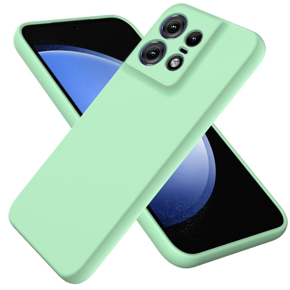 For Motorola Edge 50 Pro Pure Color Liquid Silicone Shockproof Phone Case(Green)