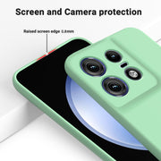 For Motorola Edge 50 Pro Pure Color Liquid Silicone Shockproof Phone Case(Green)
