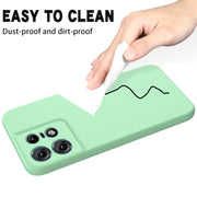 For Motorola Edge 50 Pro Pure Color Liquid Silicone Shockproof Phone Case(Green)