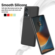 For Motorola Moto G85 Solid Color Liquid Silicone Dropproof Full Coverage Phone Case(Black)