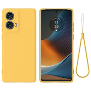 For Motorola Moto G85 Solid Color Liquid Silicone Dropproof Full Coverage Phone Case(Yellow)