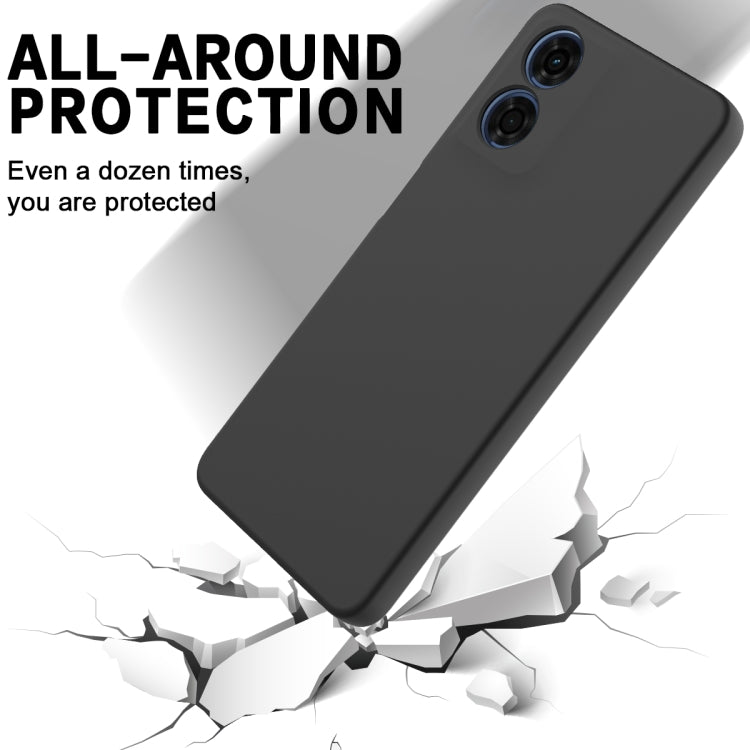 For Motorola Moto E14 Solid Color Liquid Silicone Dropproof Full Coverage Phone Case(Black)