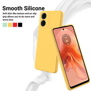 For Motorola Moto E14 Solid Color Liquid Silicone Dropproof Full Coverage Phone Case(Yellow)