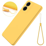 For Motorola Moto E14 Solid Color Liquid Silicone Dropproof Full Coverage Phone Case(Yellow)