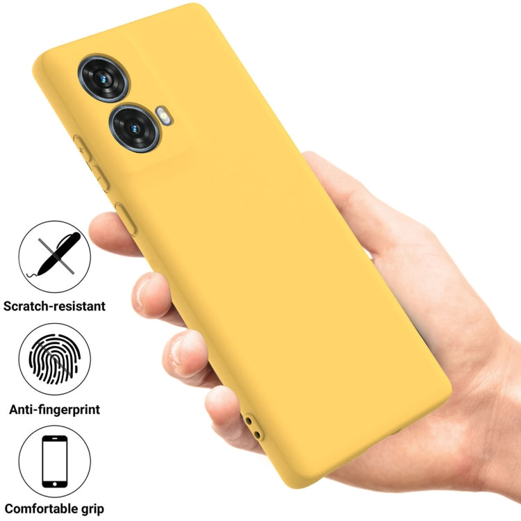 For Motorola S50 Neo Solid Color Liquid Silicone Dropproof Full Coverage Phone Case(Yellow)