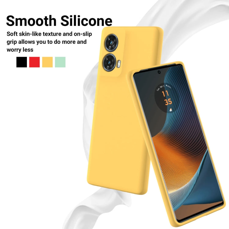 For Motorola S50 Neo Solid Color Liquid Silicone Dropproof Full Coverage Phone Case(Yellow)