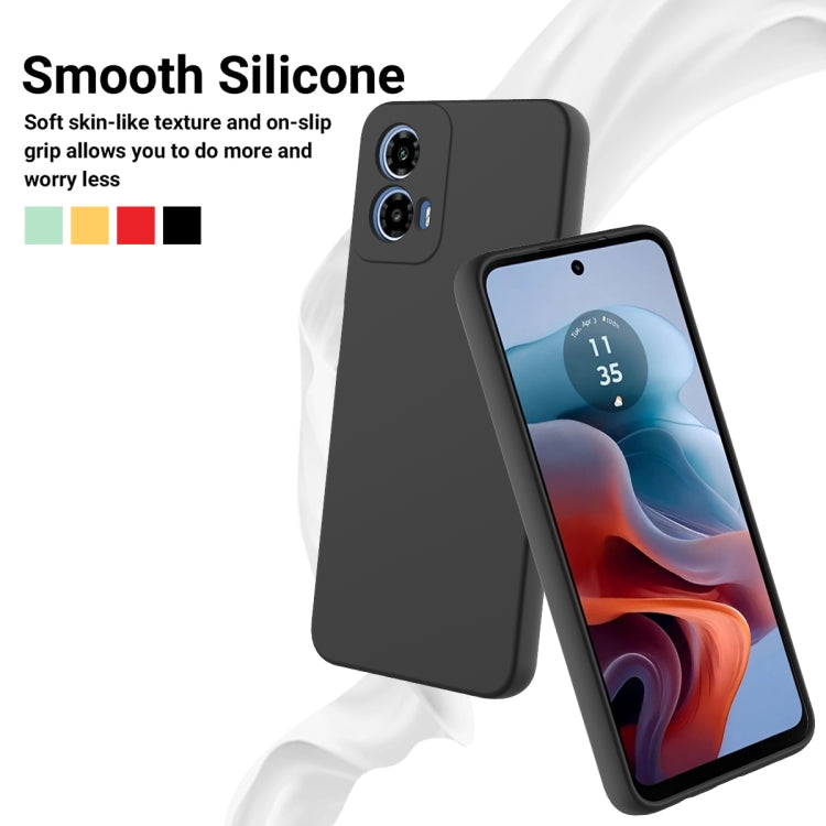 For Motorola Moto G Power 2024 Solid Color Liquid Silicone Dropproof Full Coverage Phone Case(Black)