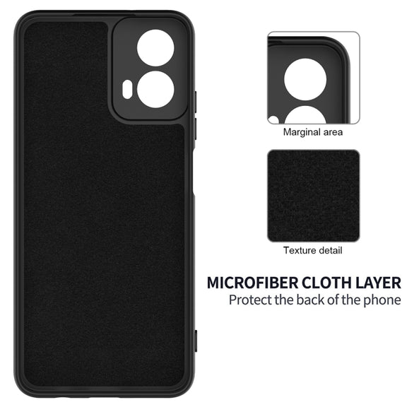 For Motorola Moto G Power 2024 Solid Color Liquid Silicone Dropproof Full Coverage Phone Case(Black)