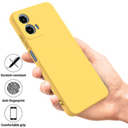 For Motorola Moto G Power 2024 Pure Color Liquid Silicone Shockproof Phone Case(Yellow)