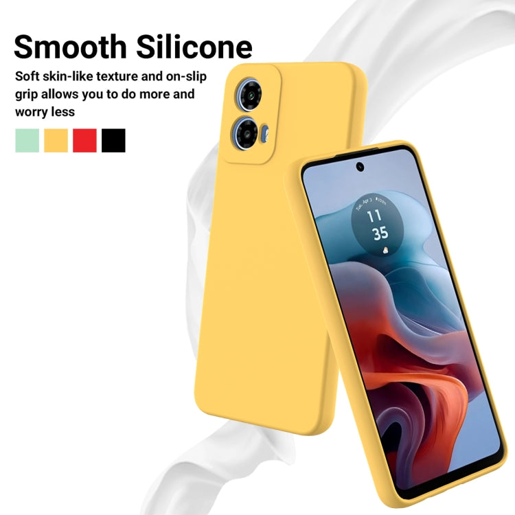 For Motorola Moto G Power 2024 Pure Color Liquid Silicone Shockproof Phone Case(Yellow)