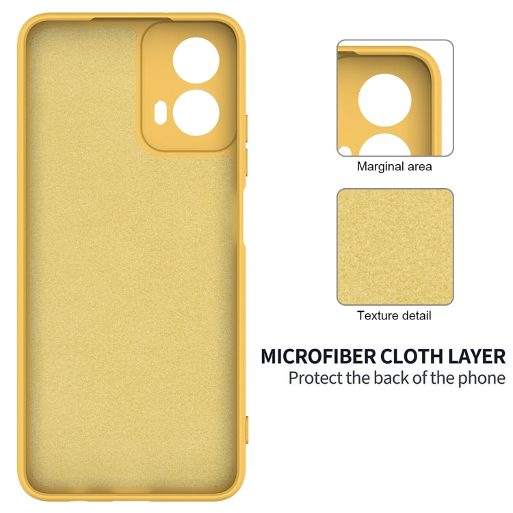 For Motorola Moto G Power 2024 Pure Color Liquid Silicone Shockproof Phone Case(Yellow)