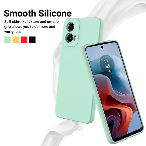 For Motorola Moto G Power 2024 Pure Color Liquid Silicone Shockproof Phone Case(Green)