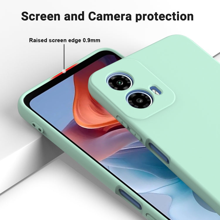 For Motorola Moto G Power 2024 Pure Color Liquid Silicone Shockproof Phone Case(Green)