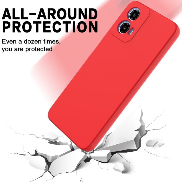 For Motorola Moto G45 Solid Color Liquid Silicone Dropproof Full Coverage Phone Case(Red)