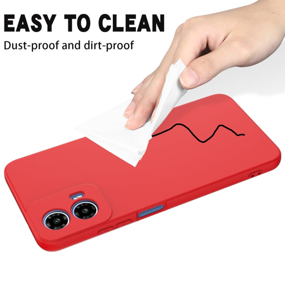For Motorola Moto G45 Solid Color Liquid Silicone Dropproof Full Coverage Phone Case(Red)