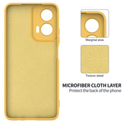 For Motorola Moto G35 Solid Color Liquid Silicone Dropproof Full Coverage Phone Case(Yellow)