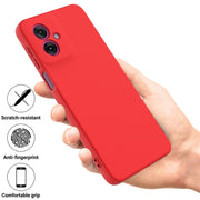For Motorola Moto G55 Solid Color Liquid Silicone Dropproof Full Coverage Phone Case(Red)