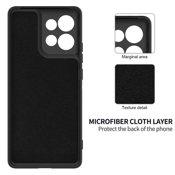 For Motorola Moto G75 Solid Color Liquid Silicone Dropproof Full Coverage Phone Case(Black)