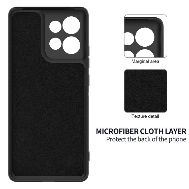 For Motorola Moto G75 Solid Color Liquid Silicone Dropproof Full Coverage Phone Case(Black)