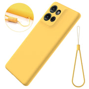 For Motorola Moto G75 Solid Color Liquid Silicone Dropproof Full Coverage Phone Case(Yellow)