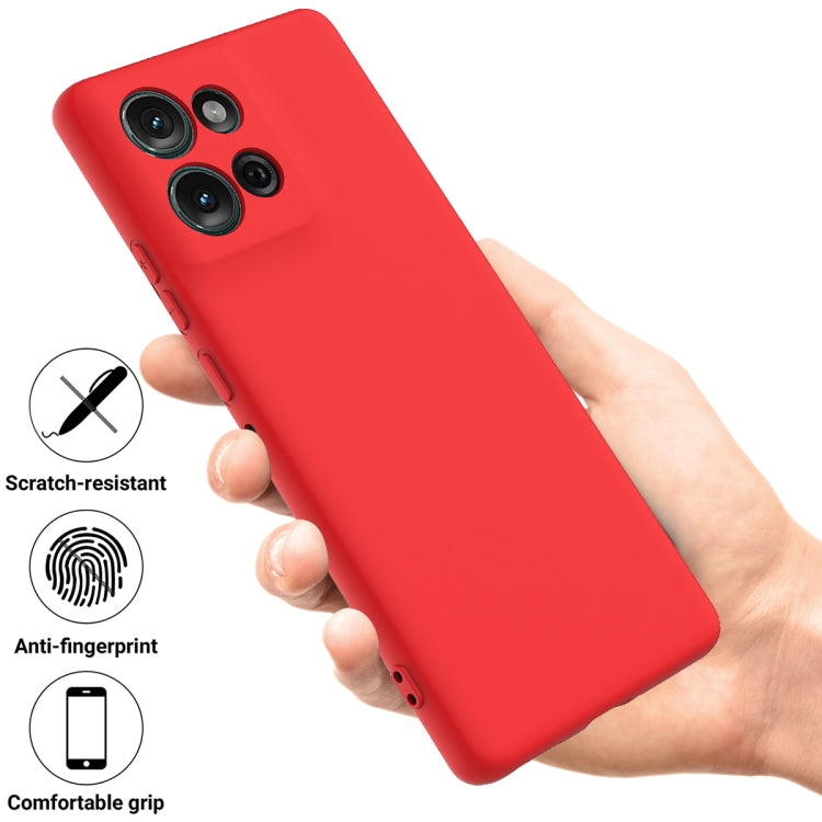 For Motorola Moto G75 Solid Color Liquid Silicone Dropproof Full Coverage Phone Case(Red)