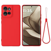 For Motorola Moto G75 Solid Color Liquid Silicone Dropproof Full Coverage Phone Case(Red)