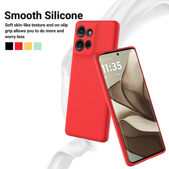 For Motorola Moto G75 Solid Color Liquid Silicone Dropproof Full Coverage Phone Case(Red)