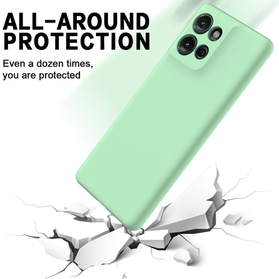 For Motorola Moto G75 Solid Color Liquid Silicone Dropproof Full Coverage Phone Case(Green)
